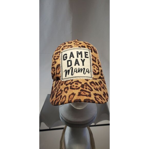 Southern Junkie Game Day Mama Baseball Cap Hat Leopard Mesh Strapback - Picture 3 of 8